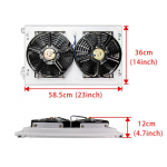 14'' x 23'' Universaalne alumiiniumist kondensaatori radiaatori jahutusventilaatori komplekt kuuma t&auml;navavormiruumi bussi veoauto pikapi AC kliimaseadmele Suction fan 24V