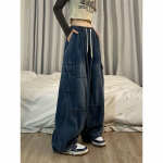 High Street Retro teksad Tooling Laia s&auml;&auml;rega lahtised p&uuml;ksid Meeste vabaaja p&uuml;ksid Cargo p&uuml;ksid Plus Size M sinine