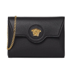 Versace Classic &Uuml;mbrikustiilis Peen Vasikanahast &Otilde;lakott Naiste &Otilde;lakott Must 1003018-DVIT2T-1B00V Basic Set (Bag+Dust Bag)