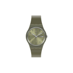 Swatch Gent Series Kvartsmehhanism P&auml;rliroheline Moodne Minimalistlik Veekindel Trendikas Unisex K&auml;ekell 34mm Roheline sihverplastikust korpus Silikoonrihm GG712 GG712