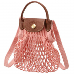 Longchamp Le Pliage Filet L&otilde;uend ja Nahast T&otilde;mblukuga Kotid Naiste kotid Roosa 10139HVHP63 Pink