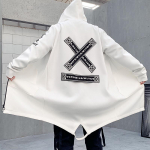Meeste keskmise pikkusega kapuutsiga tuulepluus: Trendikas Korea stiilis hip-hopi keep, suurused, s&uuml;giseks/talveks 3XL
