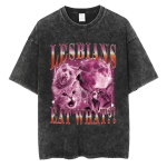 Lesbid S&ouml;&ouml;vad Mida Vintage Pesitud T-s&auml;rgid Unisex Vabaaja Puuvillased Retro L&uuml;hikeste Varrukatega T-s&auml;rgid Mehed Naised Armsad Naljakad Kassimemega T-s&auml;rk L pink