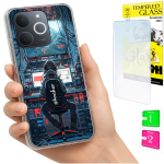Kaitse&uuml;mbris Realme Note 70T jaoks &Uuml;mbris Foto Case Tagak&uuml;lg&uuml;mbris + 9H Klaas