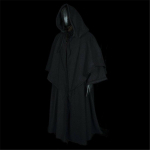 Klassikaline must keskaegne kapuutsiga keep-r&otilde;ivastus unisex-ile renessansifestivalideks ja LARP-i &uuml;ritusteks 3XL must