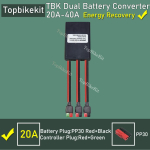 24V/36V/48V/60V/72V 20A/30/40A E-jalgratta kahekordse aku t&uuml;hjendusmuundur L&uuml;liti Aku paralleelmoodul Toetab energia taastamist Max 20A PP30 black