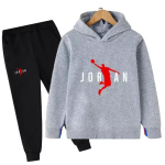 Laste Vabaaja Kirjatr&uuml;kiga 2-osaline Huppar+P&uuml;ksid Treening&uuml;likonn 3-13 Aastat Poisid T&uuml;drukud Kevad S&uuml;gis R&otilde;ivad Streetwear Laste Riided 160 gray