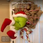 J&otilde;uluv&auml;line autode kaunistuskomplekt, XL Valgustusega Punased p&otilde;hjap&otilde;dra sarved ja Ninas&otilde;&otilde;rmete vargus P&auml;rg M 27x43cm Thief Wreath XL 33x50cm