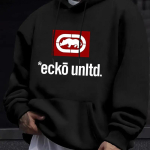 Unisex Kapuutsitr&ouml;&ouml;vija graafikaga Ecko Unlimited - Vabaaja kampsun pikkade varrukatega tavaline l&otilde;ige S&uuml;gis/Talv Vabaaja Kapuutsitr&ouml;&ouml;vija S white