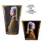 Halloweeni kost&uuml;&uuml;m Mona Lisa cos naljakas maal seinamaal p&auml;rlit&uuml;druk peokleit riietumine vanem-laps esinemiskost&uuml;&uuml;m adult one size (fits 160-180cm) white