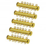 5 Sets Multi Strand Slide Magnetic Clasps DIY Jewelry 8 strand  46x10x6mm 6 strand  35x10x6mm kuld