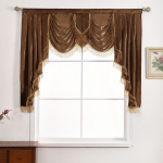 1 TK NAPEARL Luksuslik tutiga dekoratiivne Valance Design Moeakna kardinapea kodukaunistuseks W155cmxL125cm pruun