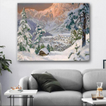 5D isetehtud lumemaastik Teemanttikandid Teemantmosaiik Teemantmaal Riststiil 20X30