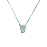Les Tr&eacute;sors De Lily [K7790] &ndash; h&otilde;bedane &ldquo;Skull&rdquo; h&otilde;bedane kaelakee (roodiumiga kaetud) &ndash; 10x7 mm h&otilde;be