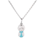 Altesse [L2948] - Collier Argent 'Poup&eacute;es Japonaises' turquoise t&uuml;rkiissinine