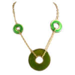 Dolce Vita [Q7836] - Collier Cr&eacute;ateur 'Nora' vert dor&eacute; - 5. 5 cm roheline