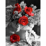 T&auml;ielik 5D Teemantmaaling Roos laual Tikand Ristpistes Kodusisustus K&auml;sitsi valmistatud kingitus 25x30cm