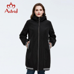 Astrid Trench Coat Women Spring Long Plus Size lukuga jope Selja mustriga tuulejope vabaaja jaoks L must