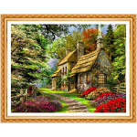 N&auml;put&ouml;&ouml; DIY Tikkimismaja Villa Hovel Euroopa kodu Teemantmaal Ristpistes Decor 20X30CM