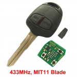 433,92MHz 2 nupuga auto kaugjuhtimispult ID46 kiibi l&otilde;ikamata teraga Mitsubishi jaoks one size