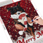 5D Teemantmaali J&otilde;ulud t&auml;ispuurimise &uuml;mmargune teemanttikandid Koer Loomade Decor Kodu Uusaasta Kingitus Full Round (20X30CM)