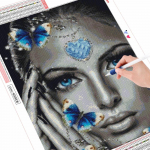 5D-teemantmaal Uus saabunud portree naine teemanttikandid liblikas kividest mosaiikide allahindlus k&auml;sitsi valmistatud kingitus Full Round (20X30CM)