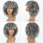 LISI HAIR naiste l&uuml;hikesed afro-kinky lokkis parukad tukkidega Ombre pruun s&uuml;nteetiline parukas, must igap&auml;evane klambritega peopeakate