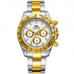 PAULAREIS Automaatkellad Self Wind Mehaaniline Kuld Roostevabast Terasest Liust J&auml;&auml;sinine Sihverplaat Kastanpruun Raam helendav Meeste Kell