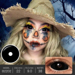 22MM mustad Sclera l&auml;&auml;tsed Halloweeni kontaktl&auml;&auml;tsed silmadele Cosplay kontaktid Demon Full Eye Contacts maskeraadipeo jaoks 22mm must