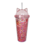 Kingitus Kohandatud tass Creative Plastic Water Cup Straw Cup Armas kassi k&otilde;rva v&auml;lkkile Kahekihiline tassi veepudel