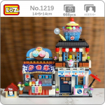 LOZ 1219 Arhitektuur Linn T&auml;nav j&auml;&auml;tisepood, pood restoran kass loom miniplokid tellised ehitusm&auml;nguasi ilma kastita