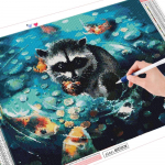 Huacani 5D DIY teemantmaaling pesukaru t&auml;ispuuritud ruudukujuline teemanttikandid loomamosaiik kuldkala k&auml;sitsi valmistatud kingitus Full Square 20*30 cm