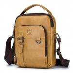 BULLCAPTAIN Mood Meeste &Otilde;lakott Nahast K&auml;ekottid Meeste Bolsos Crossbody kotid Kvaliteetne Meeste K&auml;ekott Travel Ipadile kollane