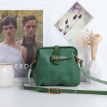 Johnature ehtsast nahast lihtsad v&auml;ikesed Crossbody kotid naistele Naturaalsest pehmest veisenahast &uuml;hev&auml;rviline mitmek&uuml;lgne vintage &otilde;lakott roheline