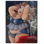 5D DIY Teemantmaali Multifilm Fat Lady Ristpistes Komplekt t&auml;ispuur Round Teemanttikandid Mosaiik Naise pilt Kodukaunistus Full Round 20x30CM