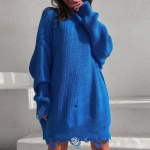 Y2K naiste &uuml;lisuured kampsunid, vabaaja o-kaelusega pikkade varrukatega sviitrid, peo-Korea moe- ja seksikad kampsunid, naiste topid M sinine