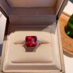 GICA GEMA 100% 925 Sterling h&otilde;be 12*12mm tsirkoonid v&auml;&auml;riskivi safiir tsitriin pulmakihlamise kokteilist paaris&otilde;rmuse ehted US 5 punane