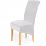 Stretch Velvet s&ouml;&ouml;gitooli katted Eemaldatavad pestavad suured pehmed s&ouml;&ouml;gitooli katted valge