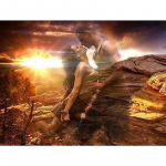 5D DIY teemantmaali armastajad suudlevad maastik Teemanttikandid Ristpistes Mosaiik Dekoor Kunst k&auml;sit&ouml;&ouml; Full Round 20x25CM