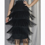 Naiste Rohelised Fringe Bodycon pliiatsseelikud Tutt K&otilde;rge v&ouml;&ouml;kohaga veniv Midi pikkus Femme Jupes Plus Size XXXL must