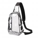 TINYAT Clear Crossbody meeste rinnakott Br&auml;ndi v&auml;ike meeste &otilde;lakott Naiste veekindel rinnakott USB laadimisega moekotid 26X8X16CM puhas
