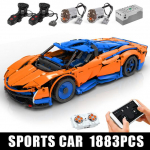 MOLD KING Tehnilised autoehitusm&auml;nguasjad lastele RC APP Motoriseeritud Speedtail v&otilde;idus&otilde;iduauto mudel MOC Bricks Poiste s&uuml;nnip&auml;evakingid oranž