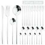 24 tk s&ouml;&ouml;gin&otilde;ude komplekt roostevabast terasest s&ouml;&ouml;giriistad nuga kahvel lusikas &otilde;htus&ouml;&ouml;gin&otilde;ud k&ouml;&ouml;k l&auml;&auml;ne roheline kuldne lauan&otilde;u kinkekarp 24pcs h&otilde;be