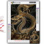 5D teemantmaaling Hiina draakon DIY Teemanttikandid Rhinestone kodukaunistus Full Round 20X30CM