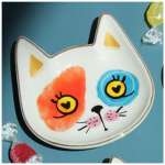 Les Tr&eacute;sors De Lily [A0169] - T&uuml;hi keraamiline kauss  Cats  valge mitmev&auml;rviline - 12x10x2 cm NA mitmev&auml;rviline