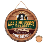 Les Tr&eacute;sors De Lily [R2125] &ndash; puidust tahvel  Tonneau  (Brasserie les 3 Mousses'quetaires &ndash; &uuml;ks k&otilde;igi eest &ndash; k&otilde;ik &otilde;lle eest! ) - 30 cm pruun