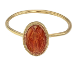 K&auml;sit&ouml;&ouml;h&otilde;bedast s&otilde;rmus 'Virgin Mary' roosa kuld - 10x8 mm 56 Heleroosa