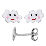 Suzette et Benjamin [R6048] - K&auml;sit&ouml;&ouml;h&otilde;bedast k&otilde;rvar&otilde;ngad  Nuage  roheline sinine - 10x6 mm valge