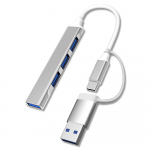 C-t&uuml;&uuml;pi USB 3.0 jaoturiga 4 pordiga 4-in-1 dokkimisjaam Ultra &otilde;huke USB-jaotur Plug and Play GY-1