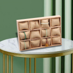 Watch Display Tray Jewelry Organizer Bracelet Storage Case Wooden 12 grids